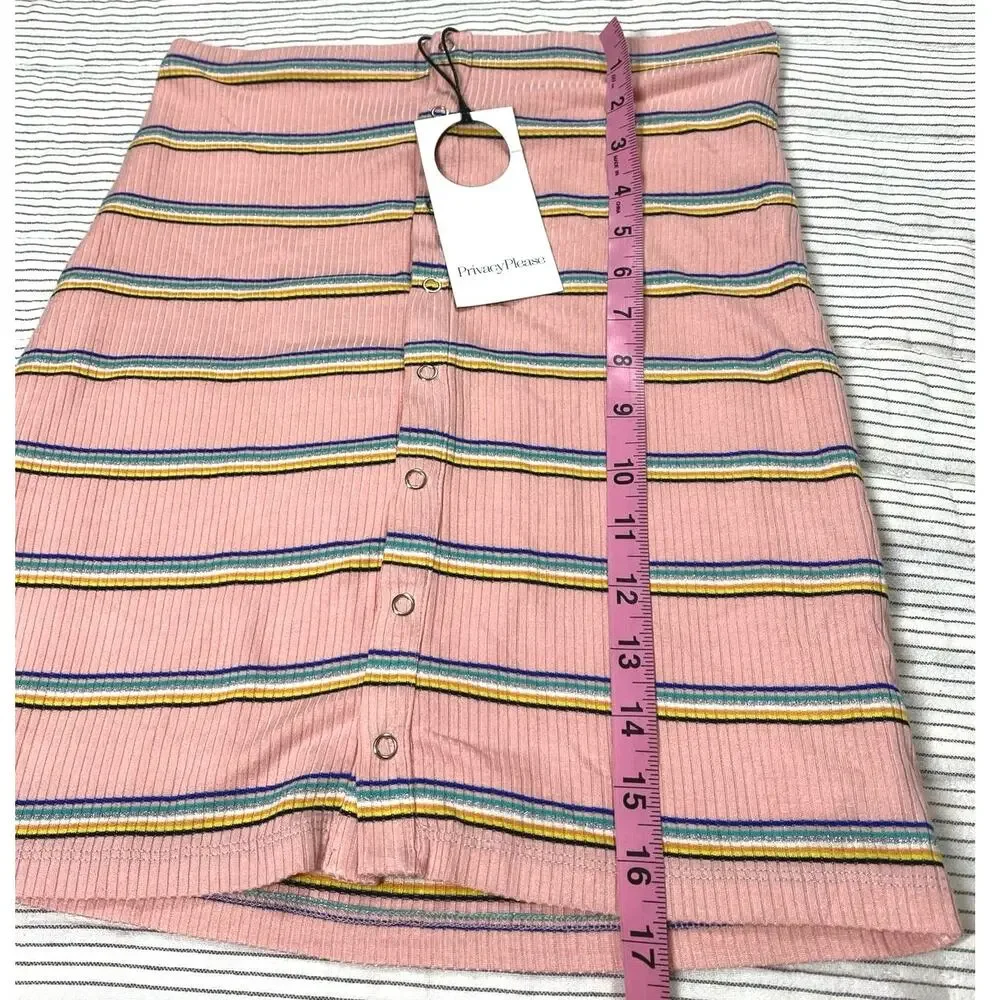 Privacy Please Hopewell Metallic Striped Skirt Set Small Y2k 90s Clueless Beachy